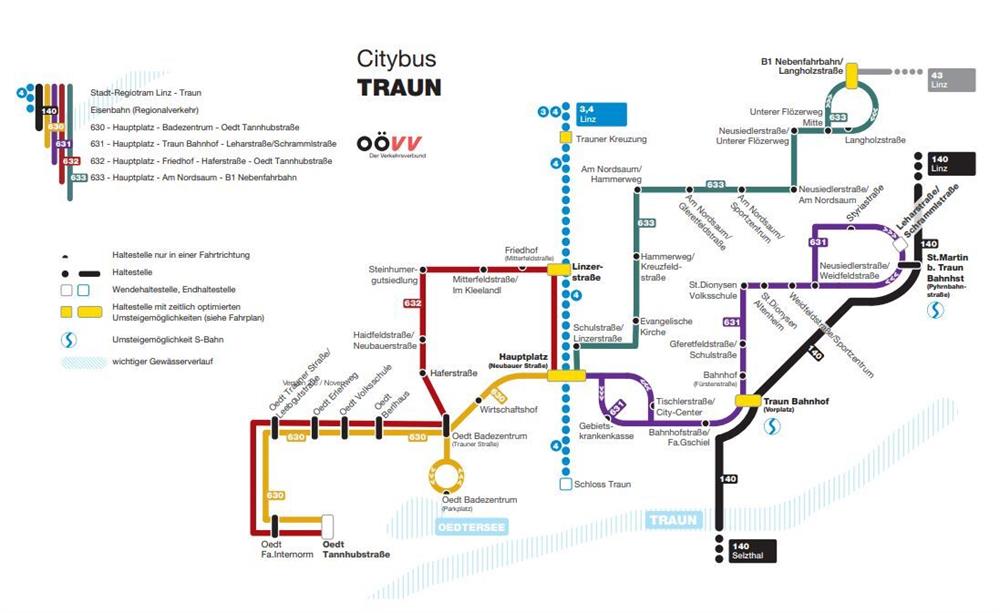 Liniennetzplan City-Bus Traun