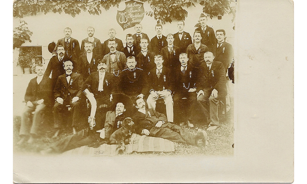 Gründerfoto des sozialdemokratischen Männergesangsvereins Gleichheit 1900