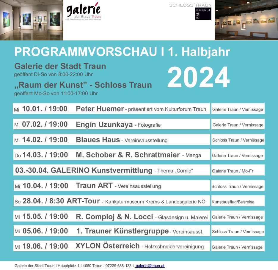 Programmvorschau 2024 - Galerie der Stadt Traun